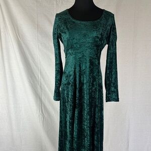 Vintage All That Jazz Green Velvet Dress Size Medium